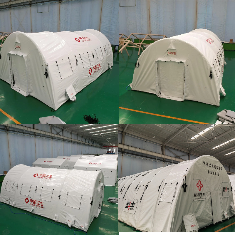 Fire emergency double layer inflatable camping glamping hospital  inflatable warehouse glamping inflatable medical tent For Rest