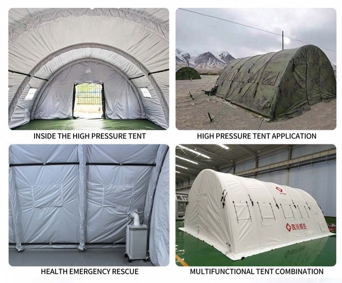 Fire emergency double layer inflatable camping glamping hospital  inflatable warehouse glamping inflatable medical tent For Rest