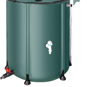 Rain Barrel Water Collection System 53 Gallon - Collapsible Portable Water Storage Tank,with Filter Two Spigots and Overflow Kit