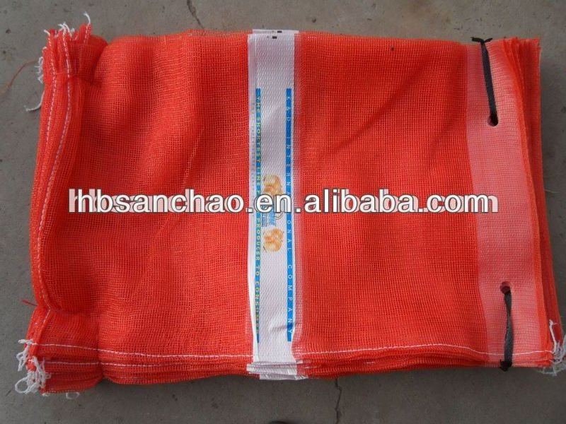 onion mesh bag orange 25kg laminated leno mesh bag