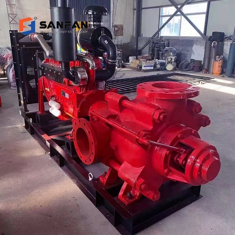 manufacturers high pressure irrigation 6 inch Multistage Centrifugal Ultra-high head set Fire Fighting Pump Diesel Water Pump