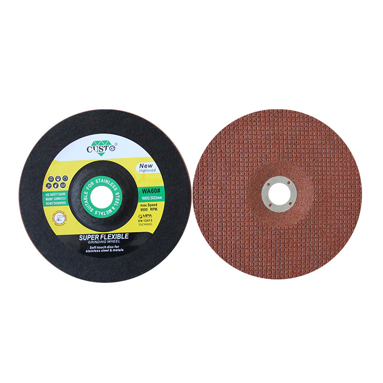 CUSTO 7inch Diameter Grinding Wheel Polishing Wheel Shape Flexible Grinding Disc for Stainless Steel