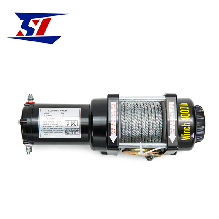 High quality factory supplied multi-function Synthetic Rope 12V 24V electric winch