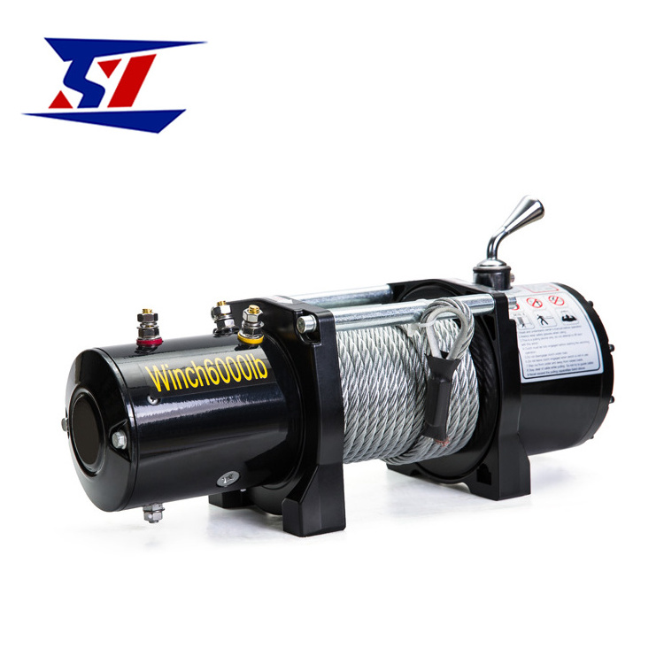 High quality factory supplied multi-function Synthetic Rope 12V 24V electric winch