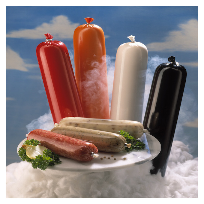 Easy Peeling Plastic Casing Big Caliber 150mm Artificial Casings For Sausages Can Be Cooked Plastic Casings