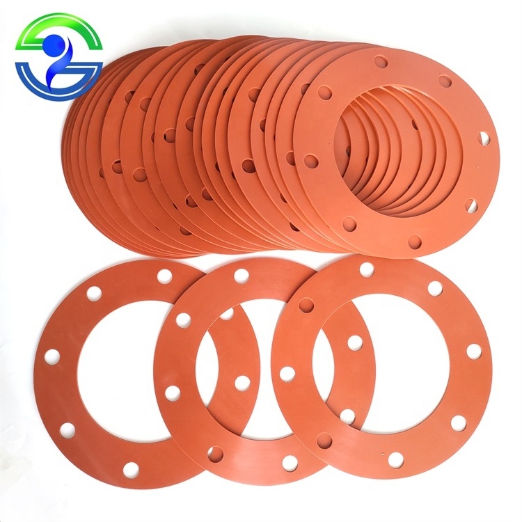 Sanyong Factory Direct Red Silicone Flange Rubber Gasket/Joint Rubber Seal Customized Gasket