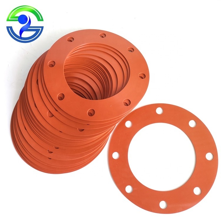 Sanyong Factory Direct Red Silicone Flange Rubber Gasket/Joint Rubber Seal Customized Gasket