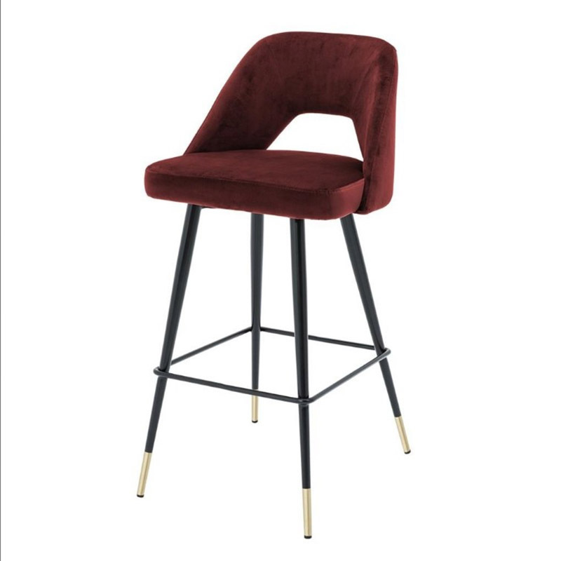 European design comfortable living room furniture wholesale high dining bar chair nordic velvet bar counter stool