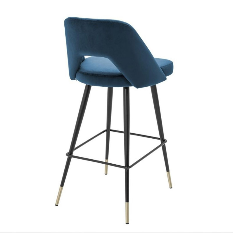 European design comfortable living room furniture wholesale high dining bar chair nordic velvet bar counter stool