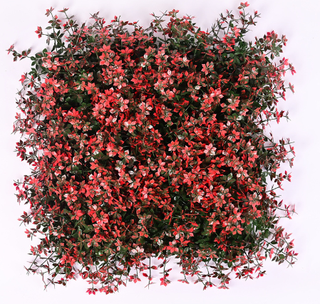 50*50 Artificial plant wall decoration red maple leaf grass  door head indoor plastic artificial grass outdoor