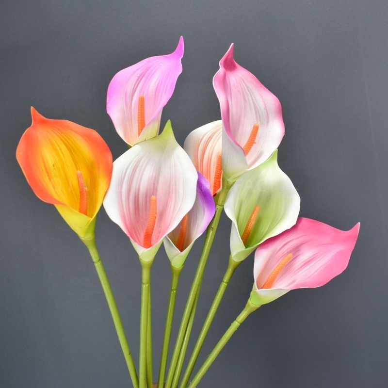 Mini calla lily simulation flower EVA material wedding flower set home decoration