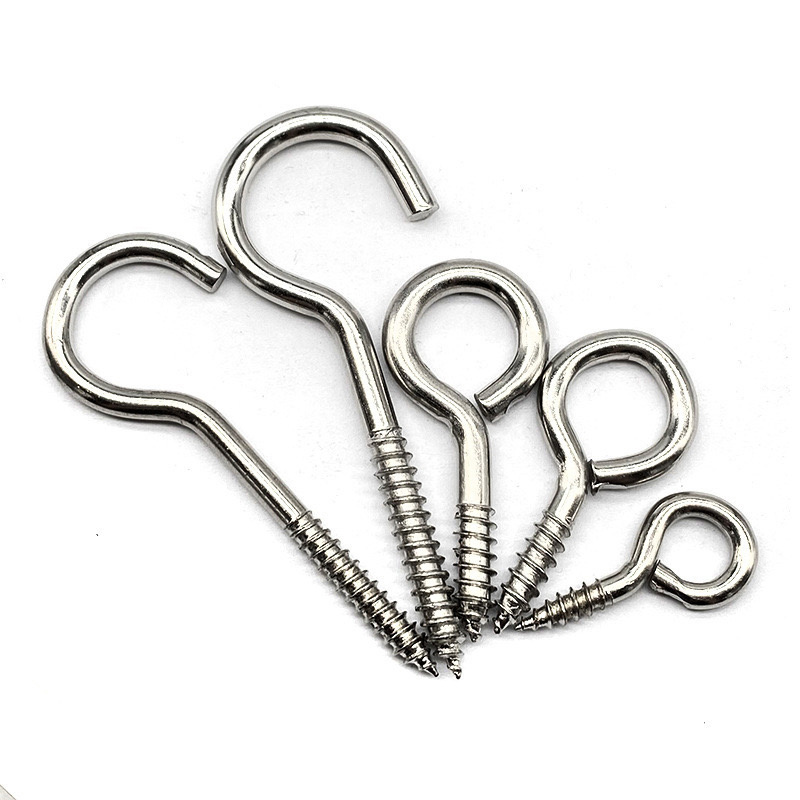 High quality customization Open your eyes and attack yourself C hook screw eye bolt hook closed shape screw hook