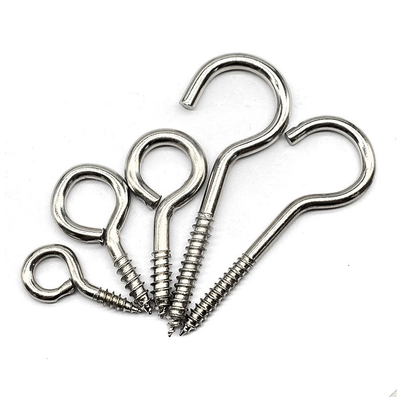 High quality customization Open your eyes and attack yourself C hook screw eye bolt hook closed shape screw hook