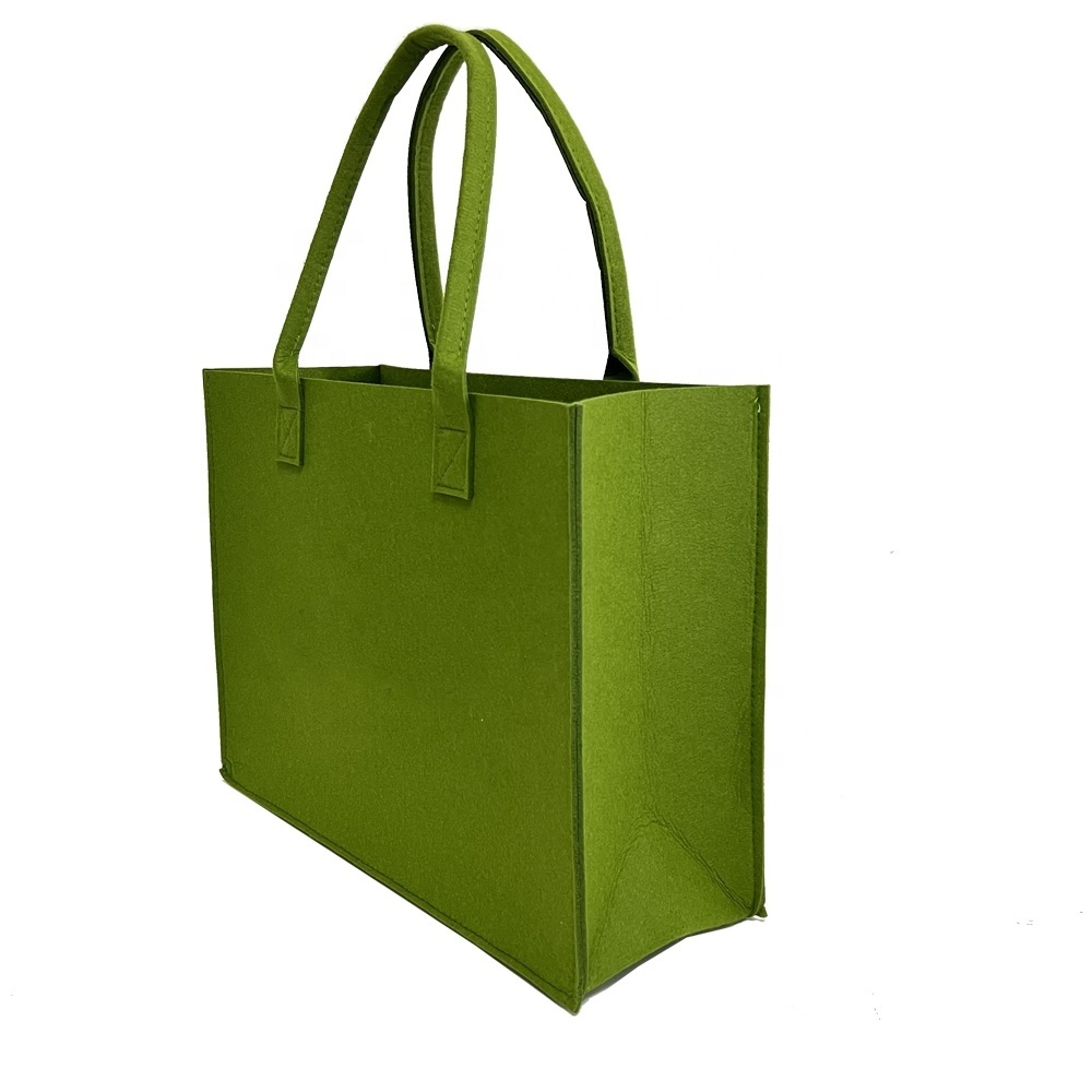 Fashion Wholesale Eco Friendly Custom Logo Large Capacity Colorful Felt Shopping Tote Bags