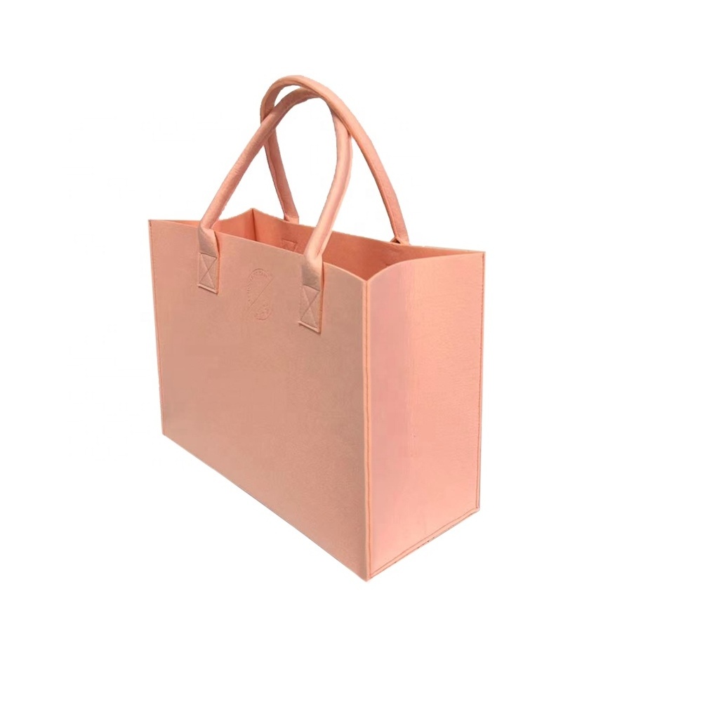 Fashion Wholesale Eco Friendly Custom Logo Large Capacity Colorful Felt Shopping Tote Bags