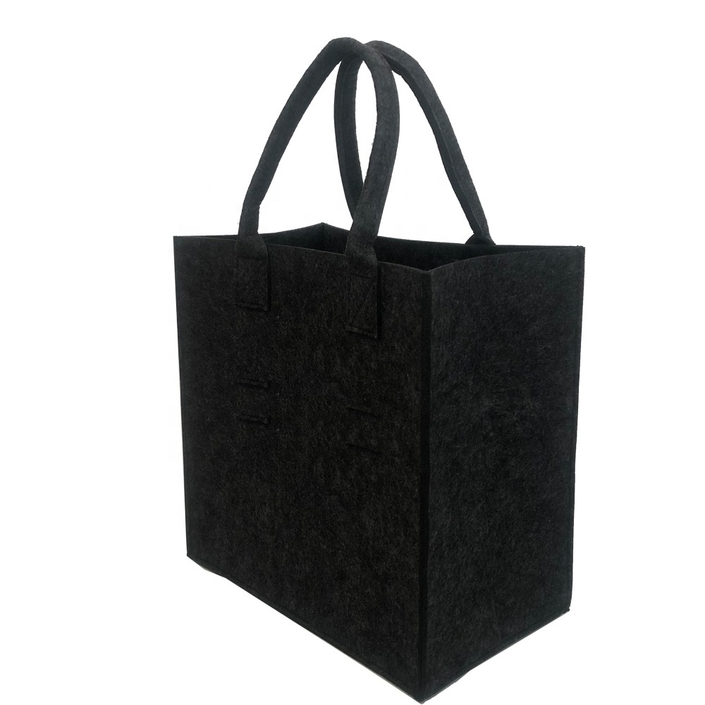 Wholesale Eco Friendly Customer Logo Felt Tote handbag Bags with handle