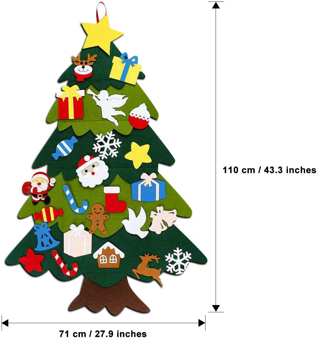 28pcs,32pcs Ornaments Felt Wall hanging Christmas tree for Xmas Decoration