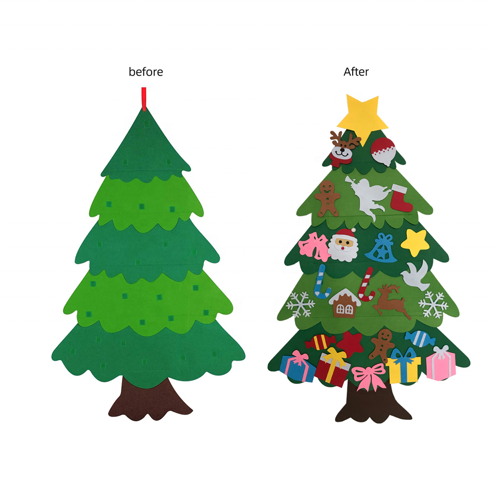 28pcs,32pcs Ornaments Felt Wall hanging Christmas tree for Xmas Decoration