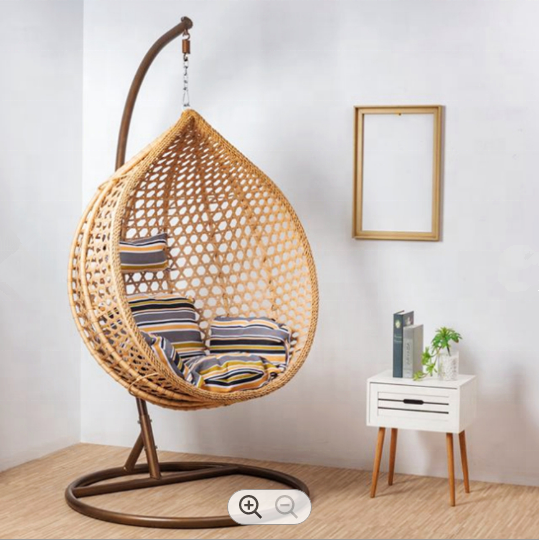 patio indoor swing chair garden outdoor rattan  egg shaped hanging patio swing egg chair with stand