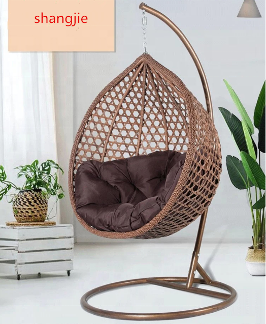 patio indoor swing chair garden outdoor rattan  egg shaped hanging patio swing egg chair with stand