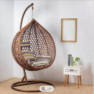 patio indoor swing chair garden outdoor rattan  egg shaped hanging patio swing egg chair with stand