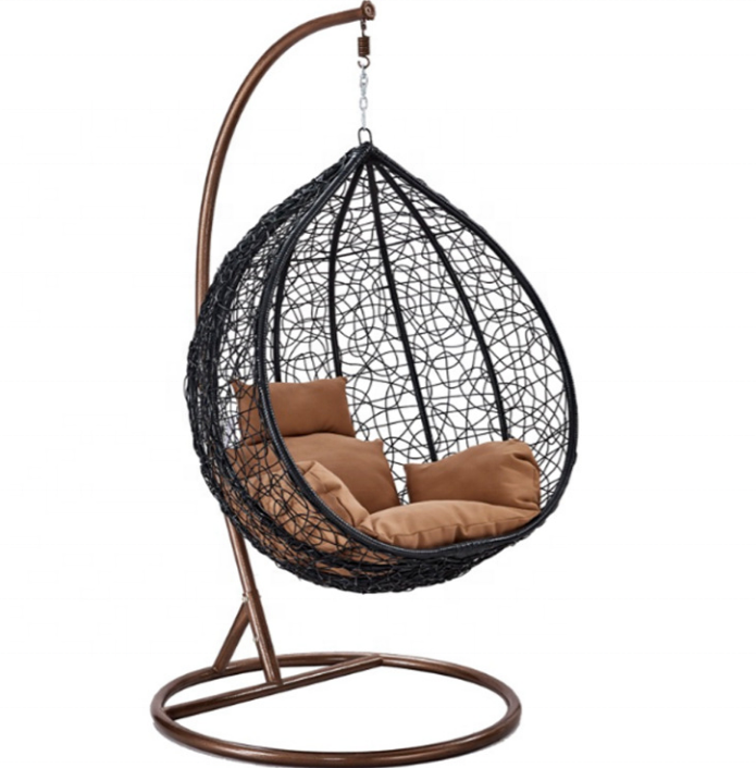 Outdoor Furniture Patio Swings Hanging Egg Swing cocoons Chair with Metal Stand Indoor Wicker Rattan Garden  hanging chair