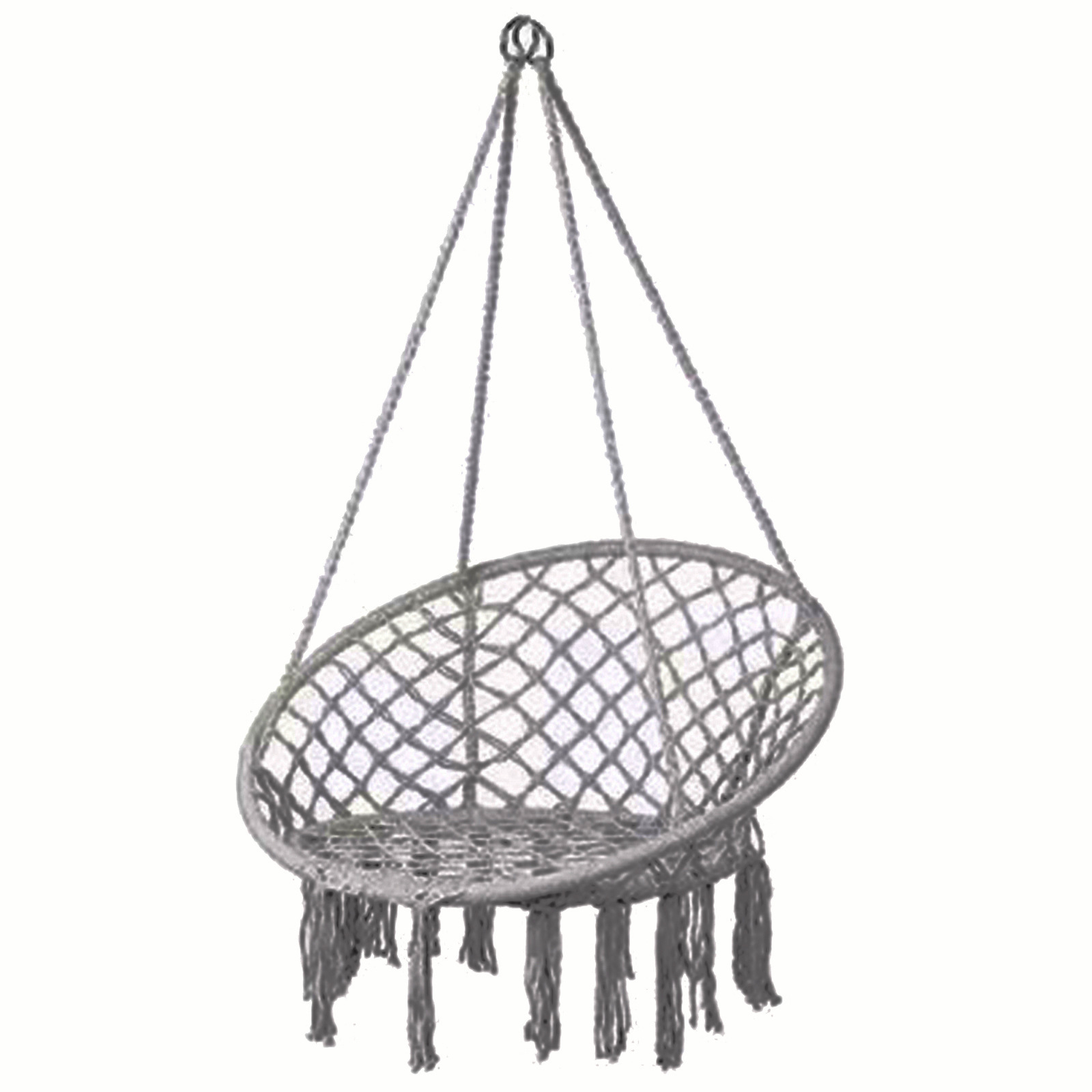 Cotton Netted Rope Patio Hanging Swing Egg Rope Round Chair Hammock Indoor Rattan Swing Chair Macrame Hammock