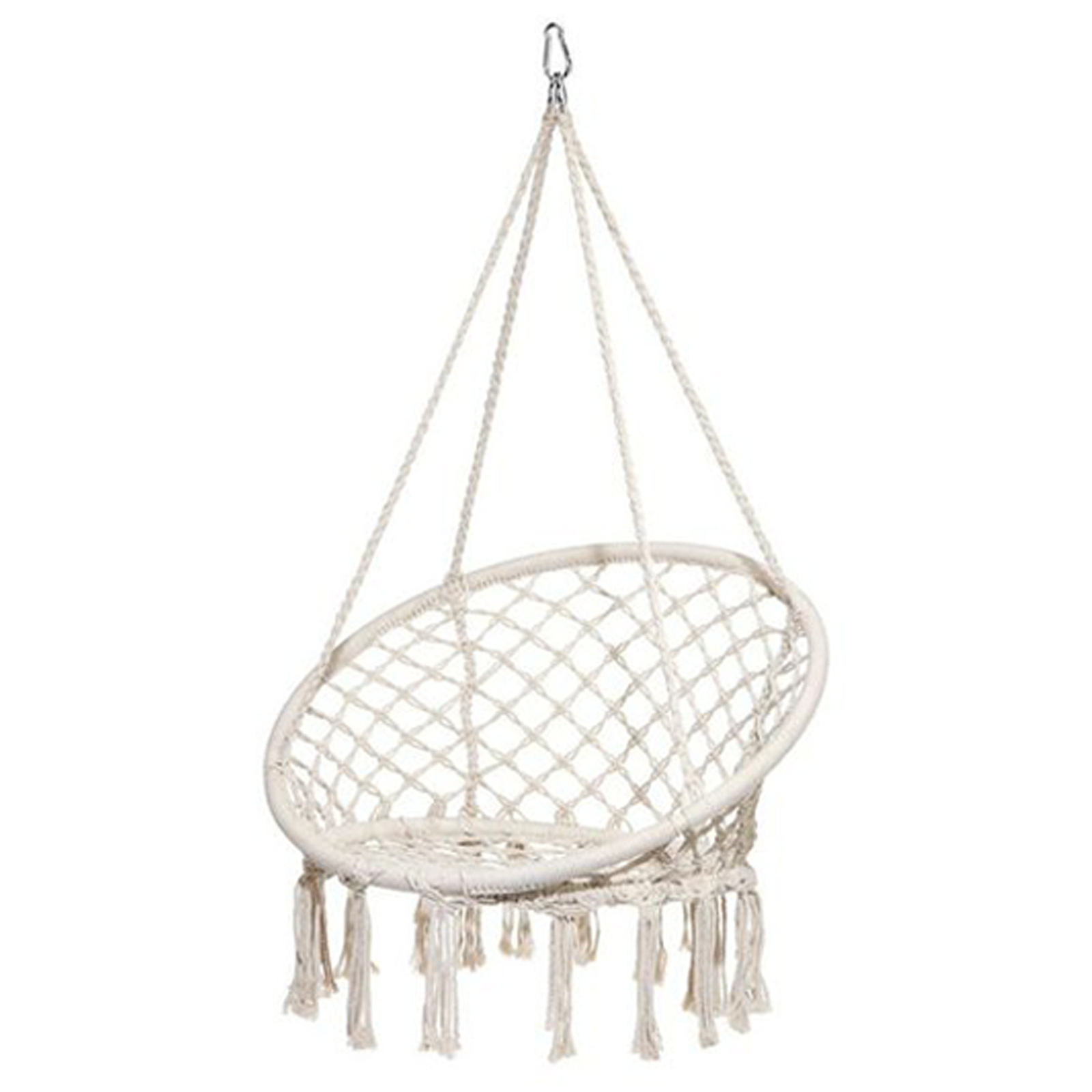 Cotton Netted Rope Patio Hanging Swing Egg Rope Round Chair Hammock Indoor Rattan Swing Chair Macrame Hammock