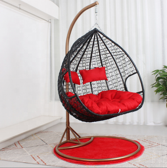 Rattan Patio two seat Hanging Chair Used Garden Outdoor Furniture Double Seat Hanging Egg Chair