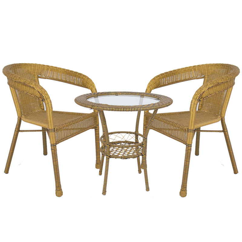 Customized Outdoor Garden Wicker Dining Coffee Rattan Chair Patio Furniture balcony rattan tables and chairs tea chairs