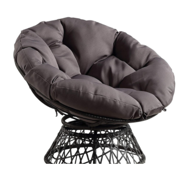 Outdoor Modern Chairs Patio Swivel Garden Rattan Papasan Metal Frame With Cushion Leisure Wicker Living Room Leisure Chairs