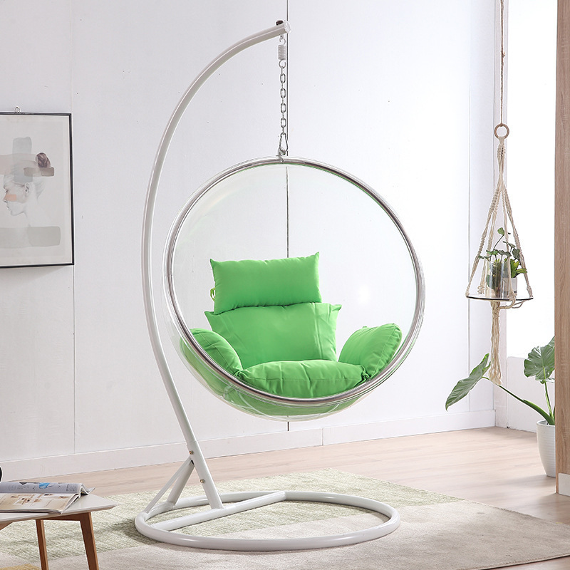 shangjie Hot sale garden acrylic swing chair outdoor stainless steel transparent acrylic hanging bubble chair for living room