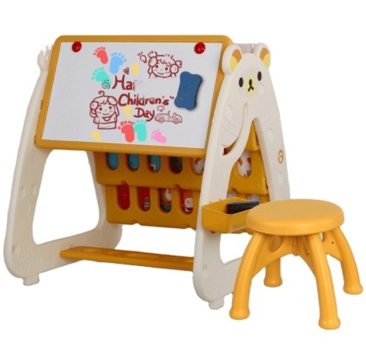 PE material Multifunctional 3 in 1 Children's Drawing Board and Baby Plastic Storage Cabinet Foldable Bookshelf