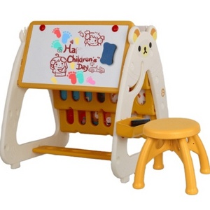 PE material Multifunctional 3 in 1 Children's Drawing Board and Baby Plastic Storage Cabinet Foldable Bookshelf