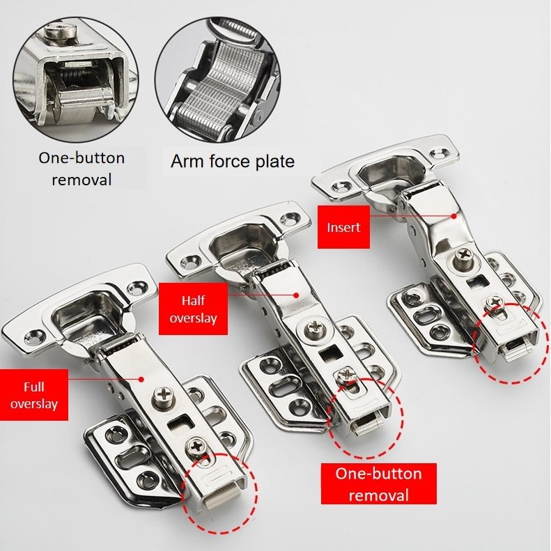 Kitchen Cupboard Wardrobe Door DTC Hinges Soft Closing Mechanism Half Overlay Concealed Cabinet Hydraulic Hinge