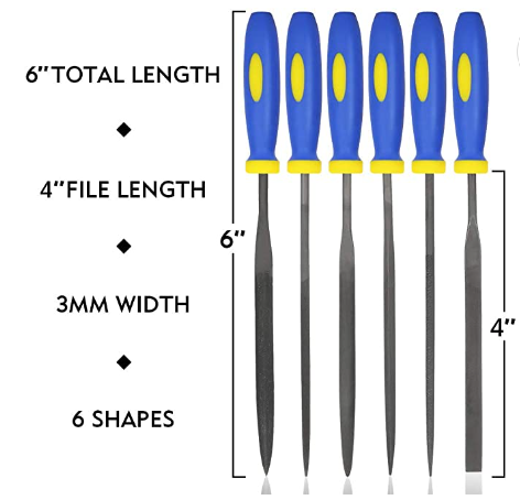 Hot selling Premium Quality 6 pcs Set Hardened Alloy Strength Steel Needle Rasp File with Rubber Handle