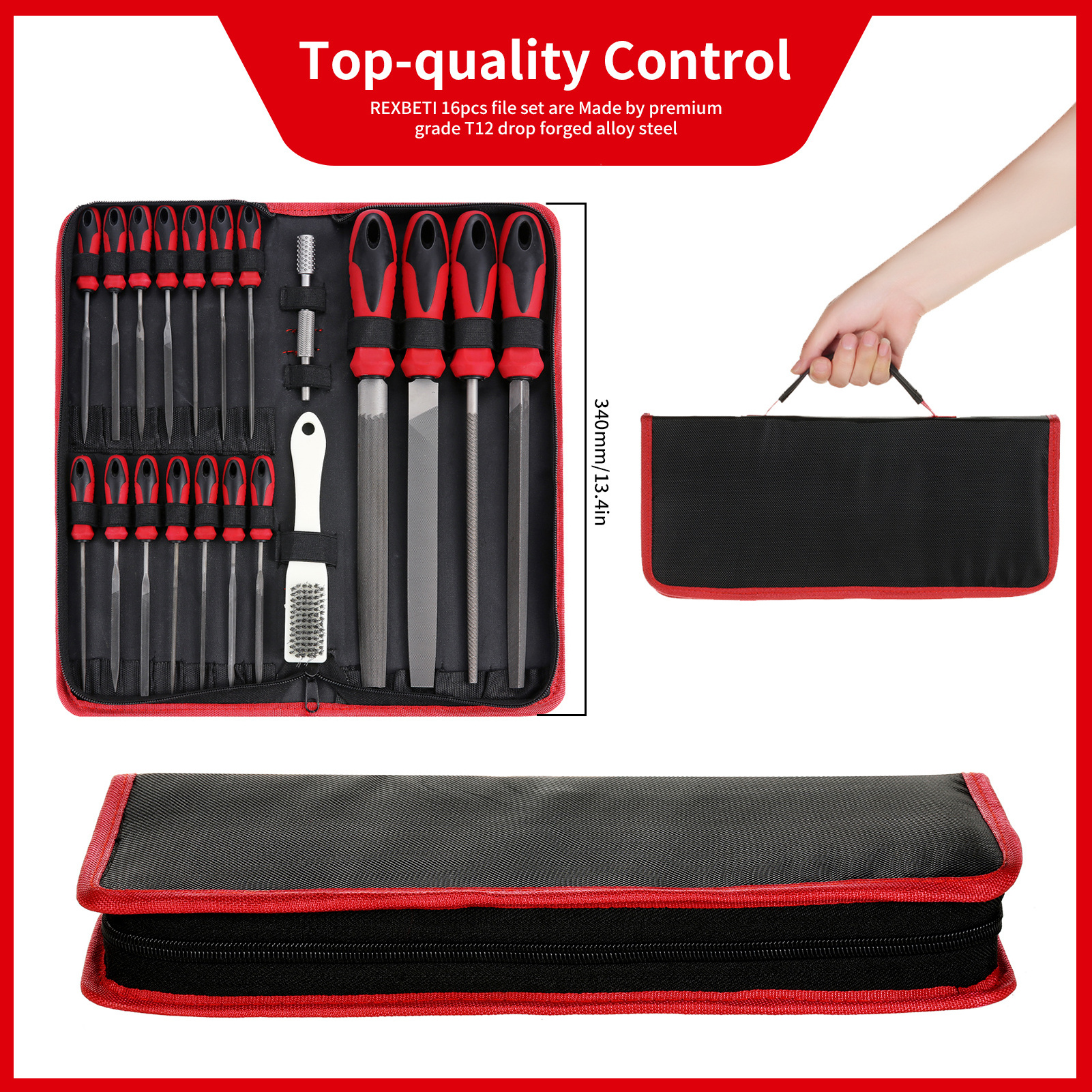 Factory wholesale high-quality T12 high carbon steel forged handbag file steel file set 57 pieces