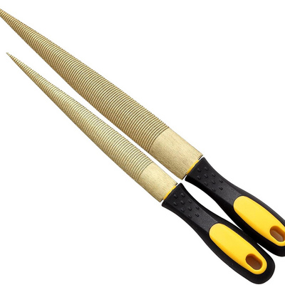 Factory direct selling high quality carbon steel Golden Tapered Wood Rasp Bastard File with Rubber Handle