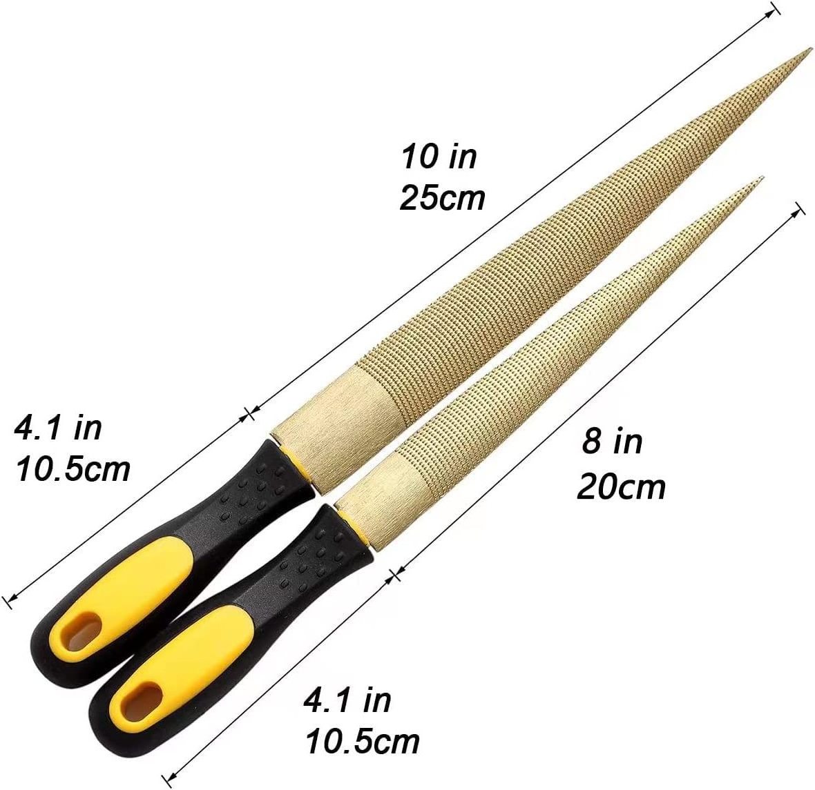 Factory direct selling high quality carbon steel Golden Tapered Wood Rasp Bastard File with Rubber Handle