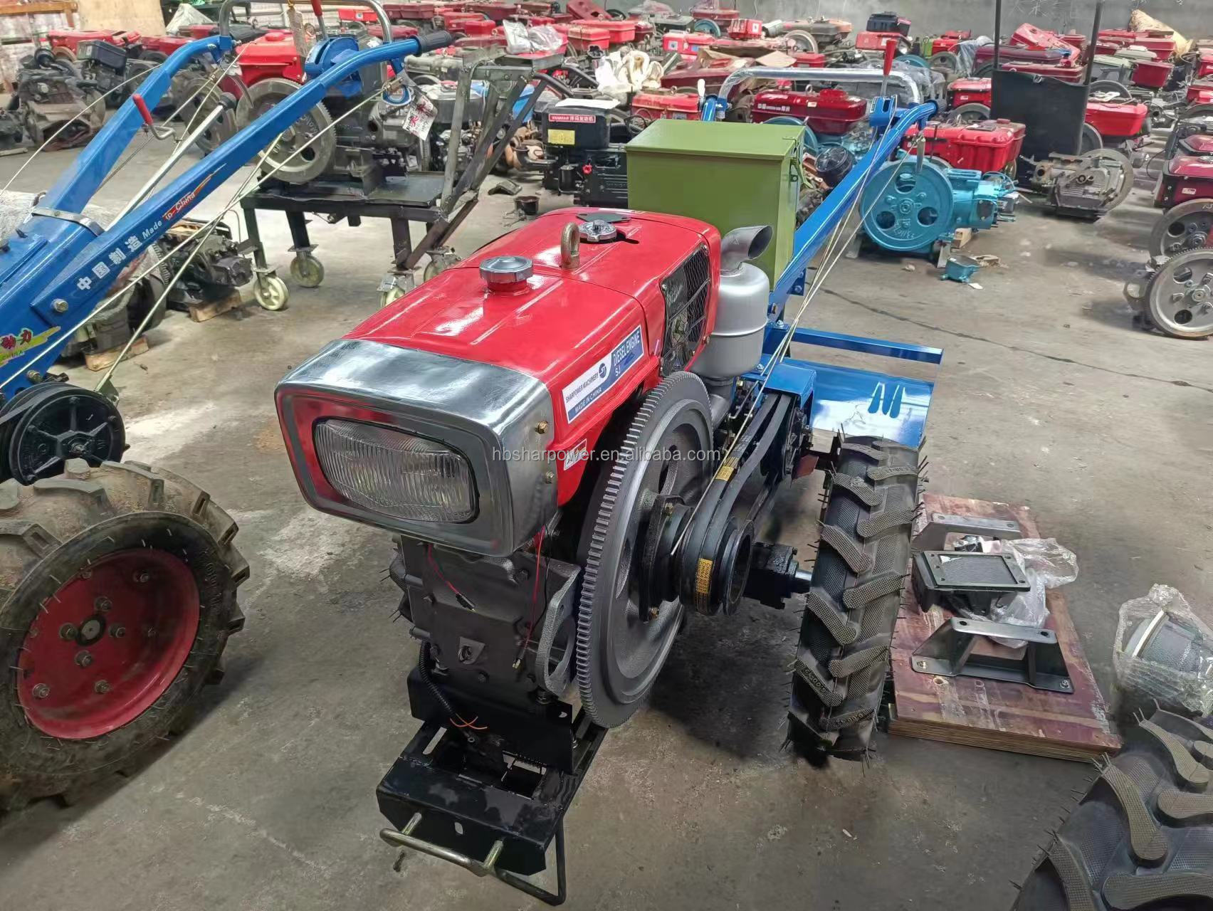 other farm machines walk-behind  30HP 25HP 28hp tractor   walking tractor power tiller diesel engine with attachments