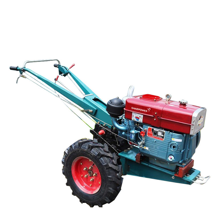 farmers equipment 18hp 20hp hand manual mini diesel engine 2 wheel power tiller walking tractor for farming