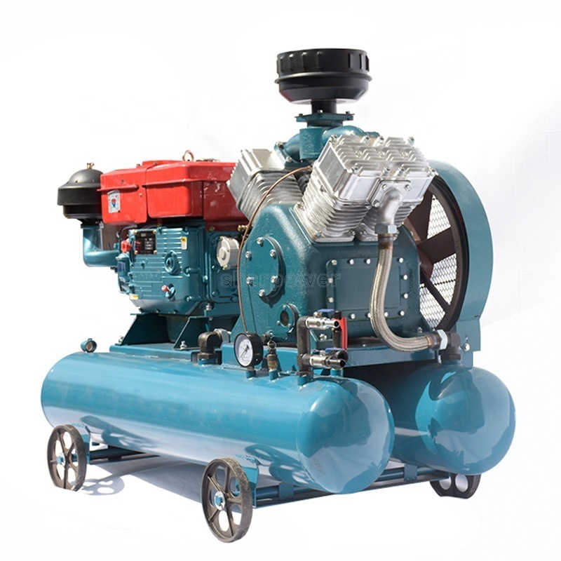 Manufacturer Low-cost   Energy Saving Diesel  Piston Air Compressor  For Mining