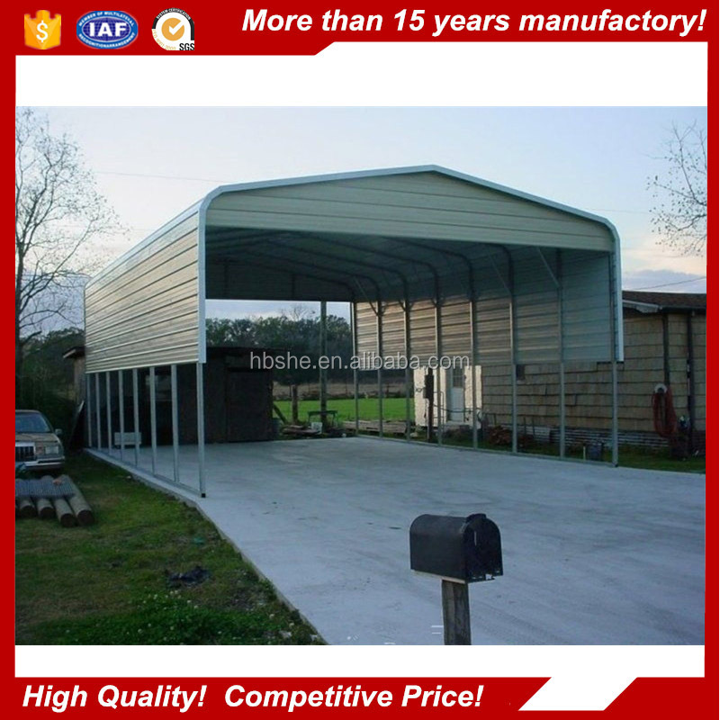 hot sales prefab ready made galvanized car shed metal carport frame parts