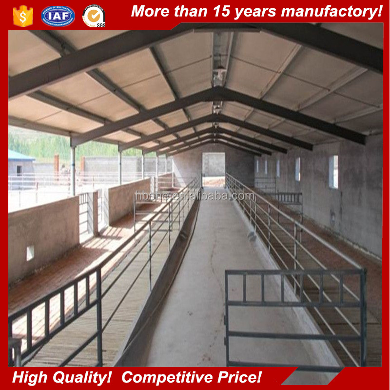 Fast construction prefab light steel structure cattle sheep shed for sale