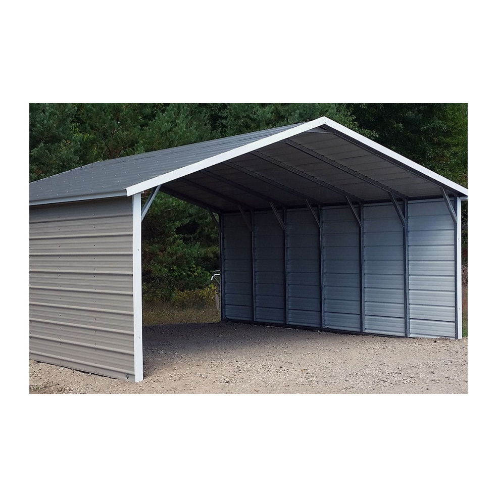 20*20*12 ft gable roof prefabricated steel frame carport water proof potable garage for 2 car parking