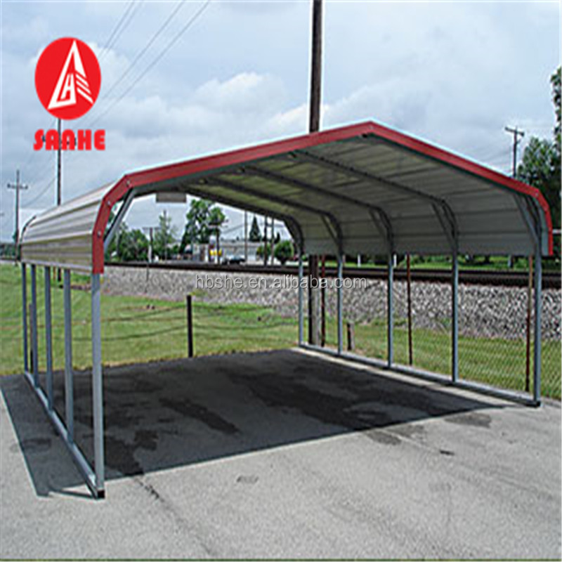 hot sales prefab ready made galvanized car shed metal carport frame parts