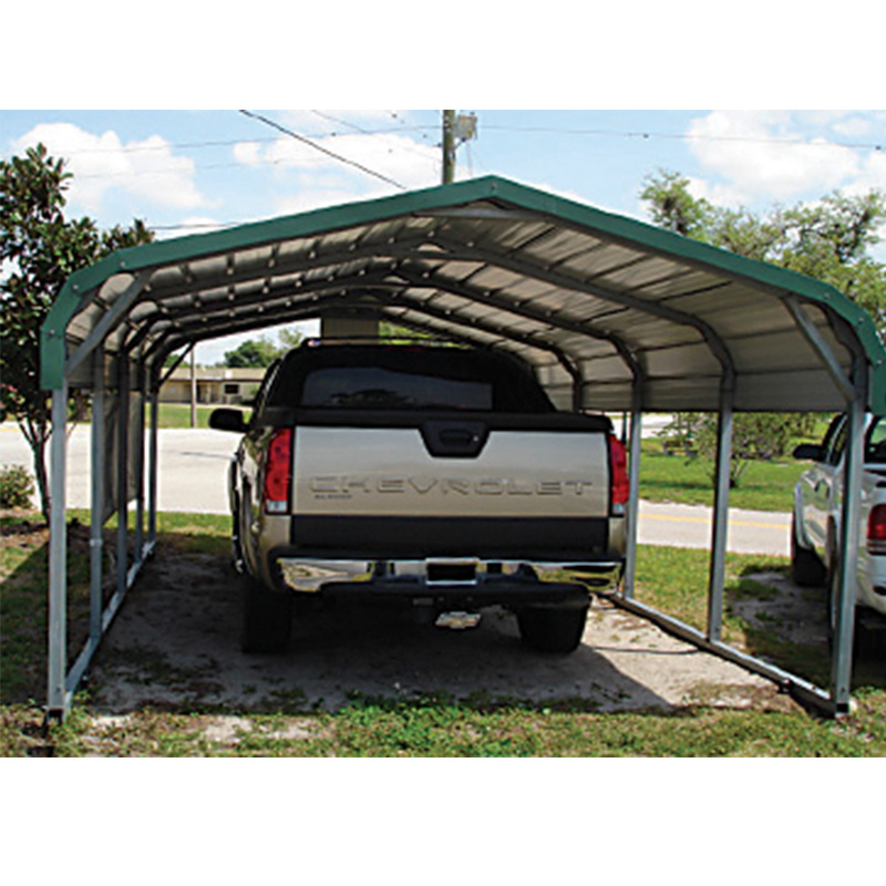 Cheap Wind Resistant Galvanized Steel Tube Prefabricated Sun Shade Carport shed canopy