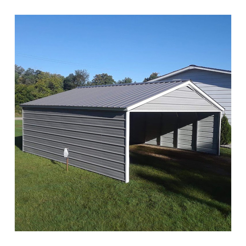 20*20*12 ft gable roof prefabricated steel frame carport water proof potable garage for 2 car parking