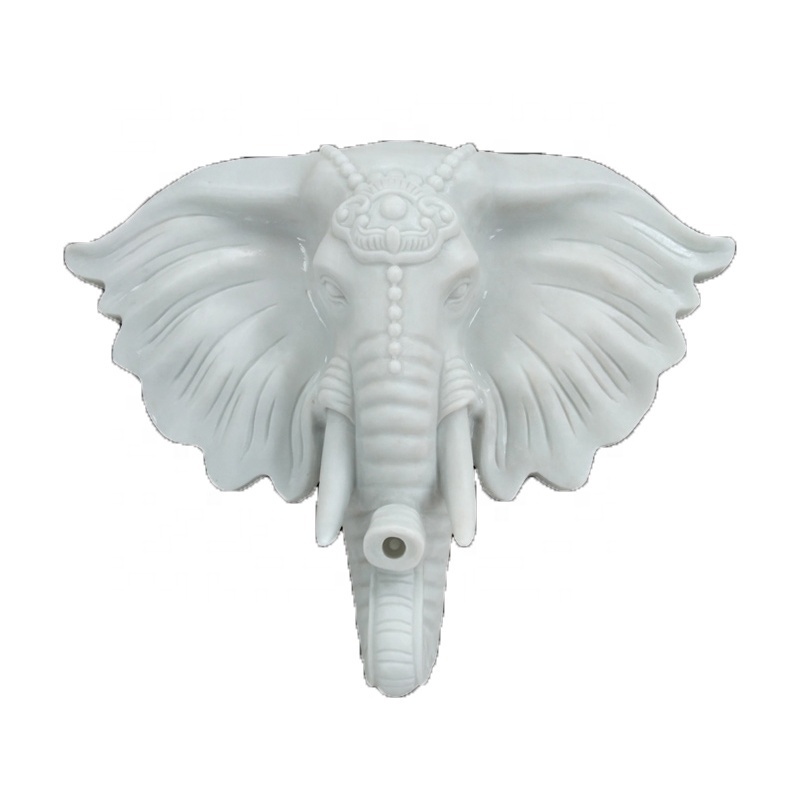 Outdoor Garden Marble Elephant Statue Stone Water Fountain For Sale