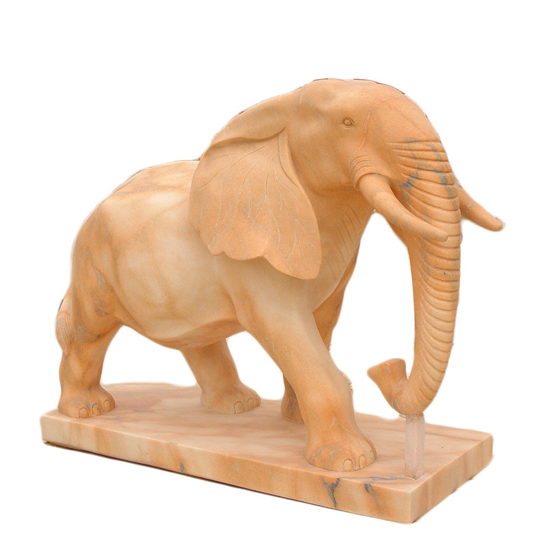 Outdoor Garden Marble Elephant Statue Stone Water Fountain For Sale